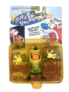 Mattel Ren & Stimpy Show Boot Camp Stimpy Figure Nickelodeon 1993 W/Box Damage - Picture 1 of 12