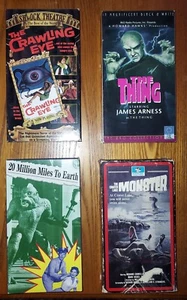 MONSTER 4 VHS LOT Crawling Eye,The Thing,20 Million Miles to Earth,Crater Lake - Picture 1 of 10