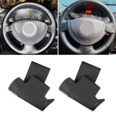 Car Steering Wheel Leather Cover Trim For Renault Logan 1 Sandero Symbol Clio Foto 1 de 4
