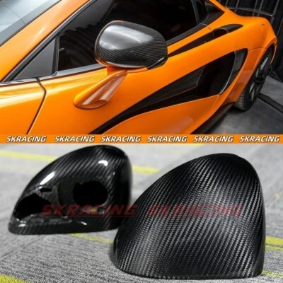 2PCS Dry Carbon Fiber Rearview Mirror Cover Cap for McLaren 540C 570S 600LT - Image 1 of 4
