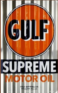 US Wellblech Schild GULF Supreme Motor Oil ca. 45 x 29 cm Racing Le Mans  - Bild 1 von 1