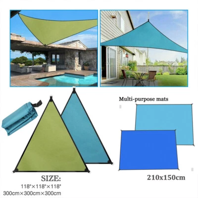 10x10x10FT Waterproof Triangular Sun Shade Sail Garden Awning Canopy UV Outdoor - Image 1 of 4