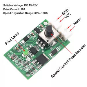 DC7V-12V PWM DC Motor Drehzahlregelung Platine 10A High Power Speed Modul zum Selbermachen - Bild 1 von 5
