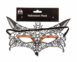 Masquerade Refined Lace Mask Venetian/Party/Mardi Gras/Costume Black/Sequin NEW - Picture 1 of 7