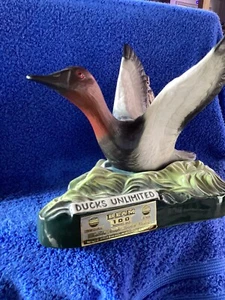 Vintage 1979 Jim Beam, Decanter, Ducks Unlimited, Canvasback Drake In Flight - Foto 1 di 5