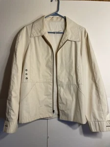 Giacca vintage anni 60 panna boxy taglia grande 42 / TALON ZIP ROCKABILLY - Foto 1 di 16