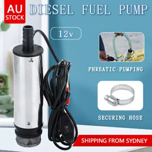 12V Mini Diesel Pump Water Oil Fuel Vessel Transfer Pumping Submersible Aluminum - Picture 1 of 12