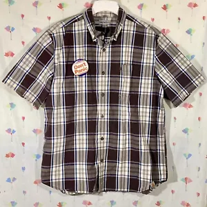 Carhartt Relaxed Fit Short Sleeve Plaid Button-Up Work Shirt Size XL - Picture 1 of 9