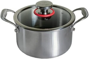 Targu Tri-ply Non-Stick Stockpot with Tempered Glass Lid Anti-Scratch Soup Pot - Picture 1 of 17