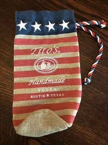 Titos Vodka Flaschentasche Kordelzug Amerika rot, weiß und blau 750ml 2020 NEU - Bild 1 von 2
