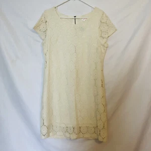 Xhilaration Womens Size Large Off White Ivory Lace Dress Lined back Zip (TT) - Picture 1 of 6