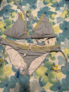 NWT Lucky Brand Top & Hipster Bikini Size Large Tassels - Picture 1 of 9