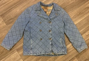 Chaqueta acolchada vaquera vintage Lauren Jeans Co. para mujer grande polo de doble botonadura - Imagen 1 de 7