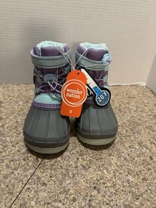 Wonder Nation Entenstiefel Winter Schnee -20*F-Bewertung kleine Mädchen Größe 9 lila türkis - Bild 1 von 7