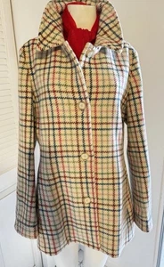 Abrigo/chaqueta Coach multicolor a cuadros de lana talla L./ Nuevo sin etiquetas - Imagen 1 de 9