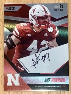 Nick Henrich 2023 Onit Athlete Auto 176/250 Nebraska Cornhuskers Football - Picture 1 of 2