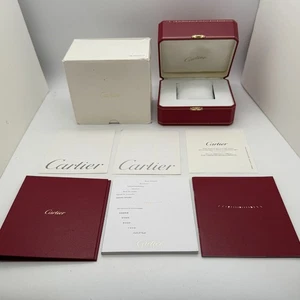 Caja de reloj Cartier genuina COWA 0049 folleto folleto cubierta caja exterior roja - Imagen 1 de 16