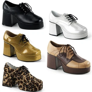 Pleaser Funtasma 70S Disco Dance Jazz Era Blucher Block Heels Adult Men Jazz02 - Picture 1 of 43