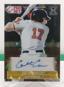 Colton Cowser Auto 3/3 Gold SP RC 2021 Leaf Pro Set Metallo Baltimora Orioles - Foto 1 di 9