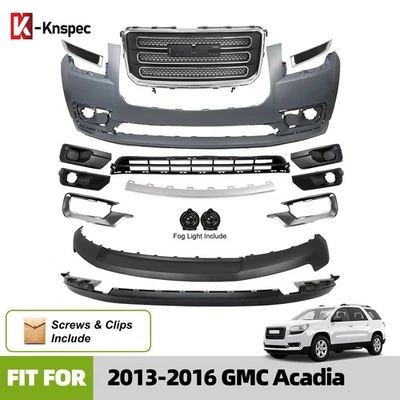 Front Bumper Cover Assembly Grille Kit For For 2013-2016 GMC Acadia w/ Fog Light - Image 1 of 4