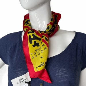 Coach Disney Mickey Mouse X Keith Haring Silk Bandana Scarf - Picture 1 of 2