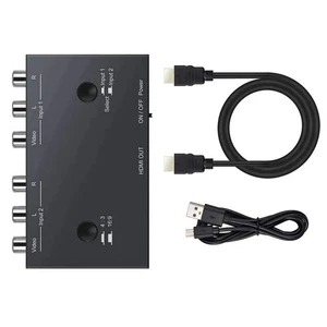 2 Port AV To HDMI Converter 2 In 1 Out 2 RCA To HDMI Adapter 2AV To HDMI - Picture 1 of 10