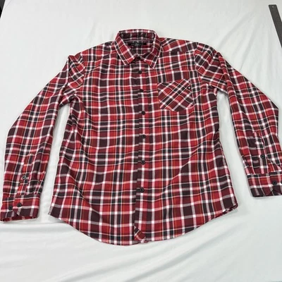 Camisa Marmot Para Hombre Mediana Roja Negra A Cuadros Exterior Abotonada Manga Larga Foto 1 de 4