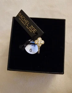 Rachel Zoe Clover Ring 14K Gold Plated Sterling Silver Size 6 - Picture 1 of 1