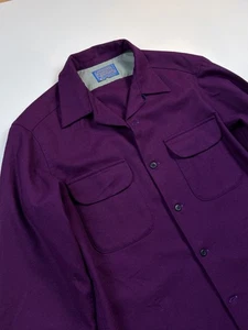 Vintage Pendleton Purple Virgin Wool Overshirt - Size Medium - Picture 1 of 9