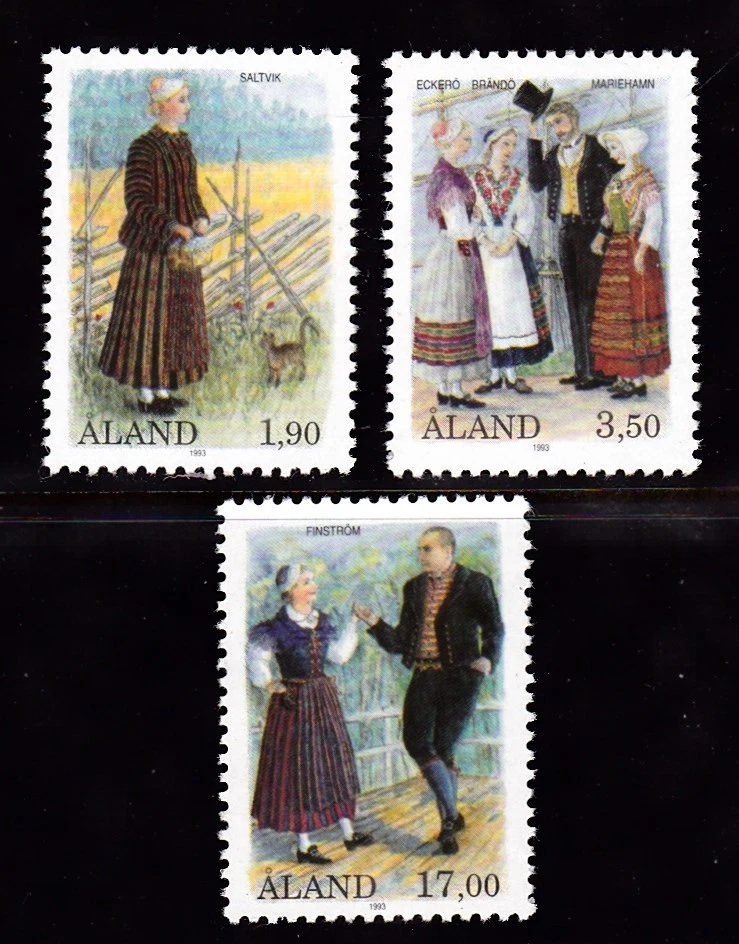 ROUPAS FOLCLÓRICAS ALAND #75-77 MNH DE VÁRIAS ILHAS - Imagem 1 de 1