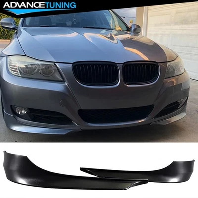 For 09-12 BMW E90 3-Series Sedan Front Bumper Lip Splitter Unpainted PP - 2PCS - Изображение 1 из 4