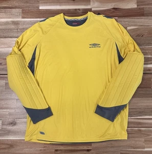 Umbro Goalkeeper Jersey Size L Yellow Long Sleeve with Padded Elbows - Picture 1 of 10