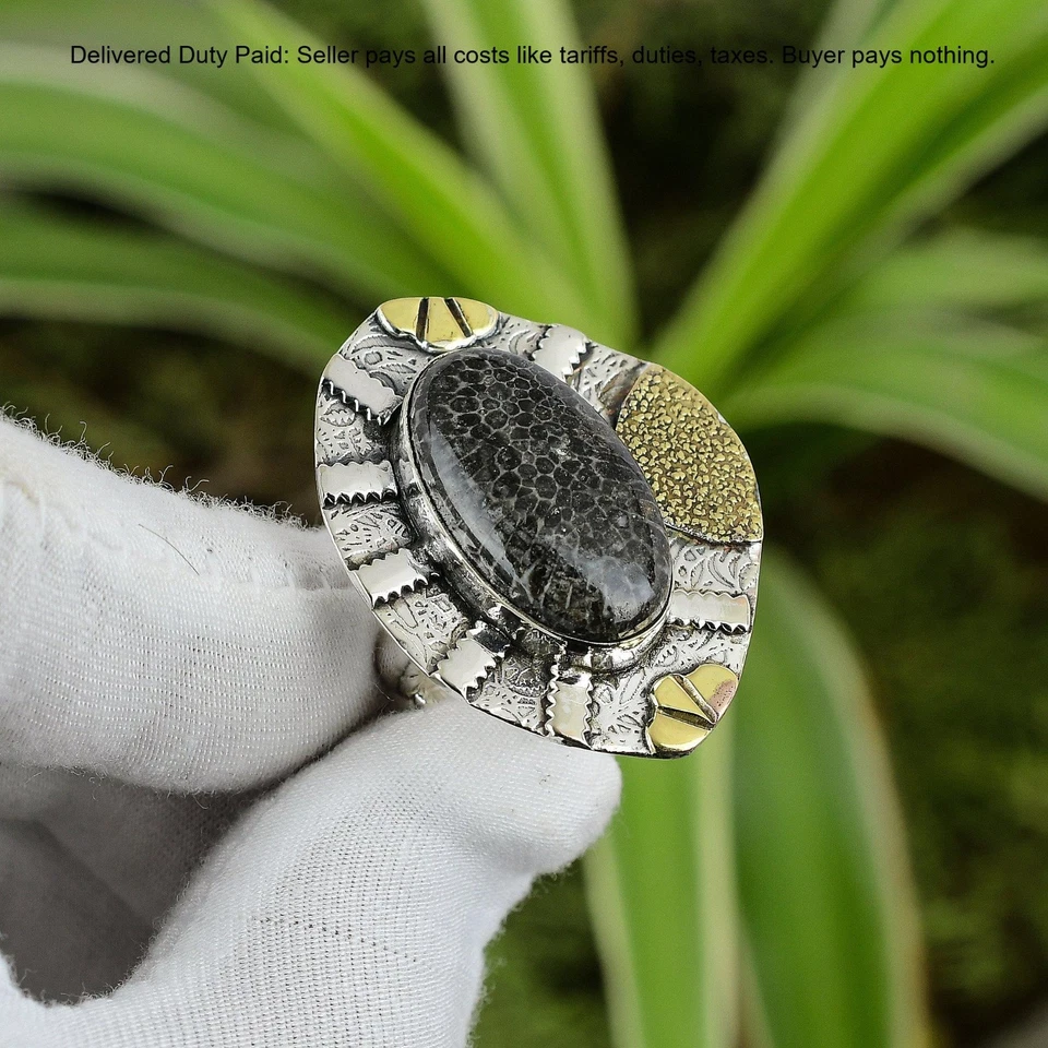 Anillo Promesa Piedra Coral Raya Venta Viernes Negro Joyería Plata de Ley 925 Foto 1 de 4