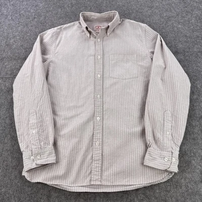 Brooks Brothers Red Fleece Shirt Mens Medium White Brown Stripe Button Down - Image 1 of 4