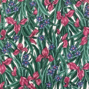 Hoffman Floral Fabric Irises - Countryside Collection - 110 x 210cm - Picture 1 of 4