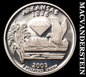 2003-S Silver Arkansas State Quarter - Choice Gem Proof  Lustrous  #F606 - Picture 1 of 2