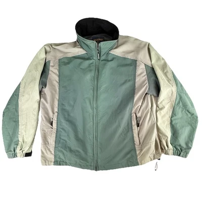 Woolrich Jacket Men Size Large Green Tan ColorBlock Mesh Lined Full Zip Outdoors - Image 1 of 4