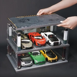 1/64 Scale Parking Lot Toy Car Model Storage Rack Display Cabinet Room Decor - Picture 1 of 19