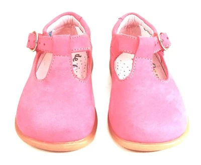 DE OSU - España - Zapatos con correa en T de cuero fucsia para bebés niñas - europeos - talla 4 Foto 1 de 4