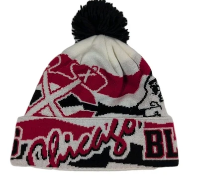 Reebok Chicago Blackhawks NHL Center Ice Invierno Sombrero Puño Tejido Pom Gorro Foto 1 de 4