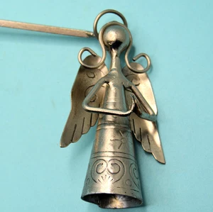 Angel candle snuffer silvery metal 14" handle 4" angel - Picture 1 of 4