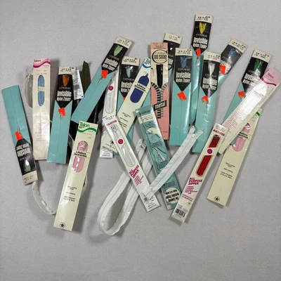 Lot 16 Vintage Talon Conmar Invisible Nylon Metal Sewing Zippers Mixed Colors - Image 1 of 4