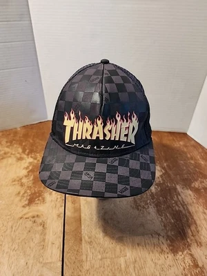Thrasher Magazine X Vans Sombrero Gorra Snap Back Negro Ajustable Patinador Monopatín Foto 1 de 4