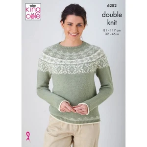 King Cole Pattern Sweaters knitted in Luxury Merino DK 6282 - Picture 1 of 2