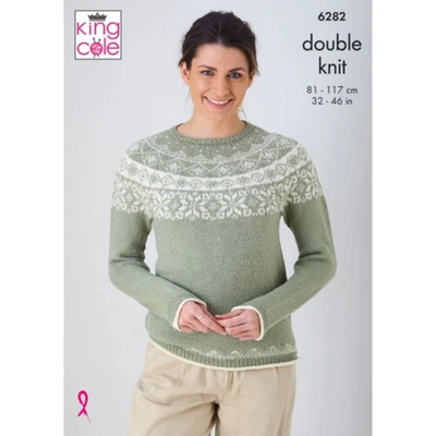 King Cole Pattern Sweaters knitted in Luxury Merino DK 6282 - Image 1 of 2