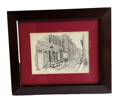 Elfreths Alley Philadelphia Independence Hall CM Goff Art Print 8 X 10” Vintage - Image 1 of 4