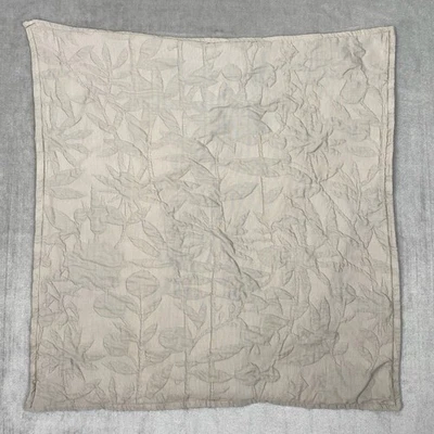 West Elm Euro Sham Handstitched Quilted  26in x26in Gray 100% Cotton - Image 1 of 4