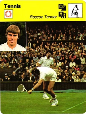 Tarjeta deportiva 1979 foto jugador de tenis estadounidense Roscoe Tanner #60-02 Foto 1 de 2