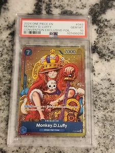 2024 Promociones de una pieza Convención Exclusiva Lámina #043 Monkey D. Luffy PSA 10 - Imagen 1 de 10