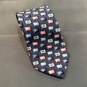 Corbata de cuello de seda Vineyard Vines Martha's Vineyard azul marino banderas náuticas 3,5 de ancho - Imagen 1 de 8